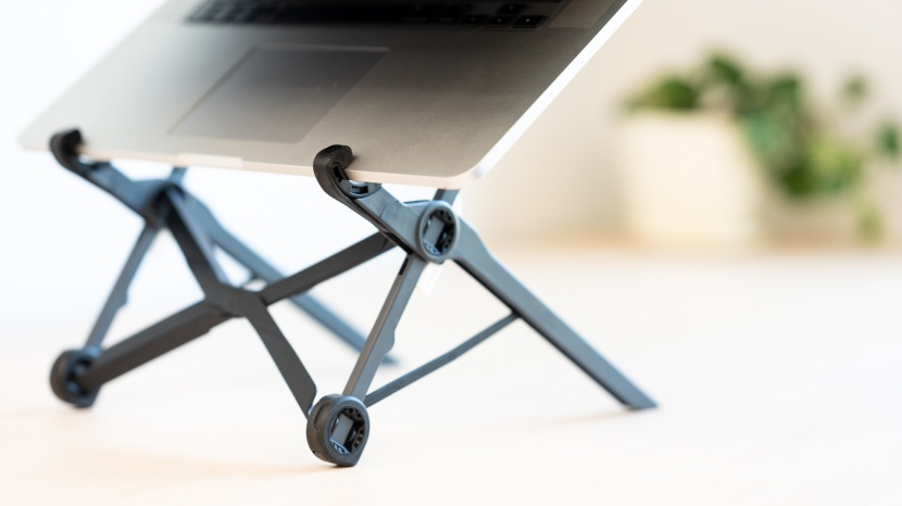 laptop stand - the roost laptop stand unfolds from compact travel size to a fully...