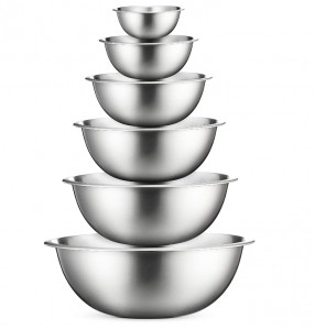 AVADOR Premium Stainless Steel German Mixing Bowls, Set of 4 Brushed  Stainless Steel Mixing Bowl Set, Easy To Clean, Space Saving, Great for  Cooking, Baking, Prepping 