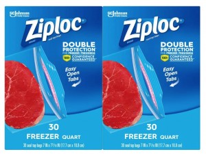 Ziploc Gallon Food Storage Bags, Grip 'n Seal Technology for Easier Grip,  Open, and Close, 30