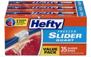 Hefty 1 Qt. Slider Freezer Bag Stand and Fill Expandable Bottom