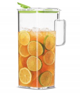 AURIGATE Glass Water Pitcher,Water Carafe BPA Free Iced Tea  Pitchers,Airtight Fruit Infuser Water Pitcher for Fridge Door,Homemade Iced  Coffee and