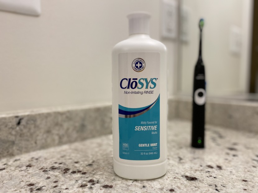 mouthwash - this wash for sensitive mouths has a very mild taste and won't leave...