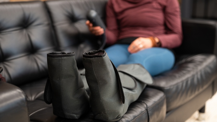 foot massager - the air massage delived by this lower leg wrapping unit is subtle...