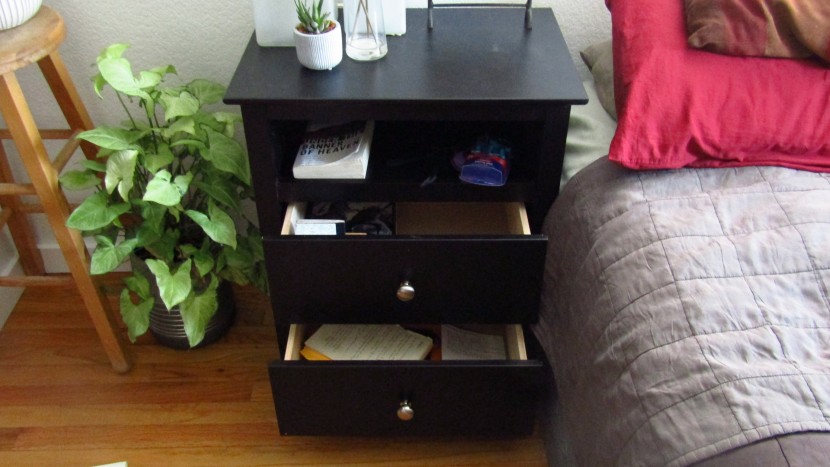 nightstand - the prepac sonoma nightstand has two big drawers and an open shelf...