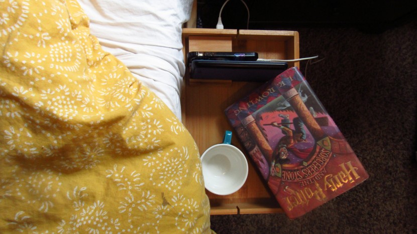 nightstand - this bed shelf has great features like built in photo holders and...