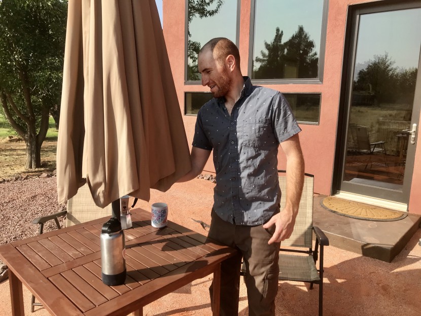 patio umbrella - while we liked the larger shades generally, their folded canopies...