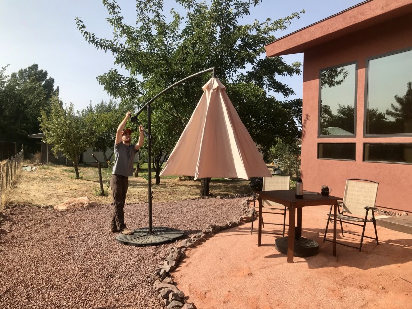 patio umbrella - some of the cranks and moving parts felt more robust than others...