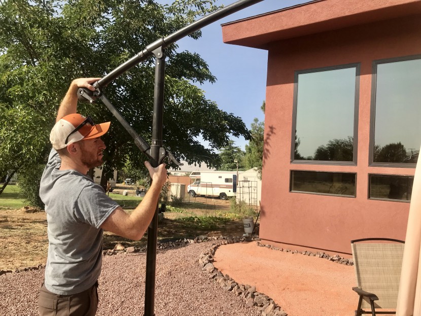 patio umbrella - the cantilever-style umbrellas were easy to adjust as long as the...