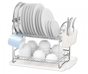 Simple Houseware Collapsible Dish Drying Rack Chrome