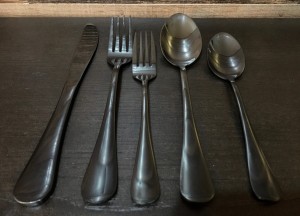 Galileo 5-Piece Brushed Black Flatware Set + Reviews