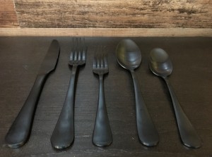 Galileo 5-Piece Brushed Black Flatware Set + Reviews