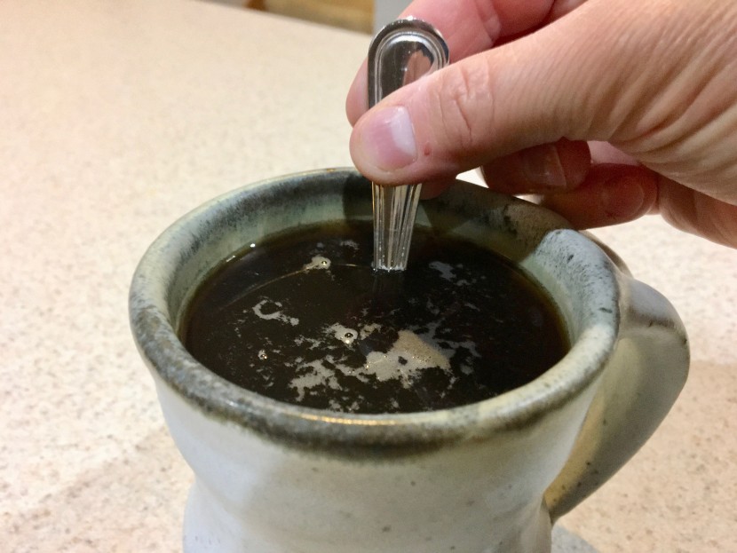 the teaspoon is rather short handled, especially for our tea mug.