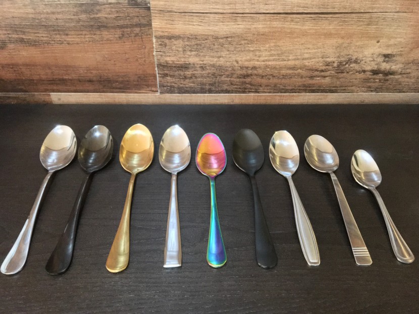 flatware set - there is a lot of variation in the size of dinner spoons, in both...