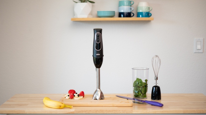hand blender - the braun mq505 has a comfortable grip, easily interchangeable...