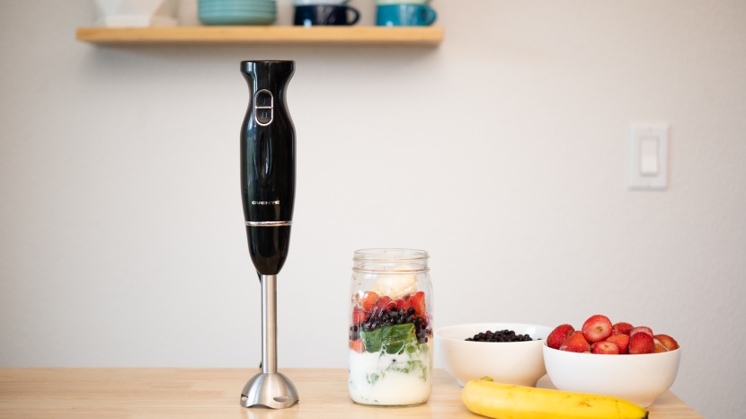 hand blender - this affordable hand blender has a speed toggle that is simple to use.