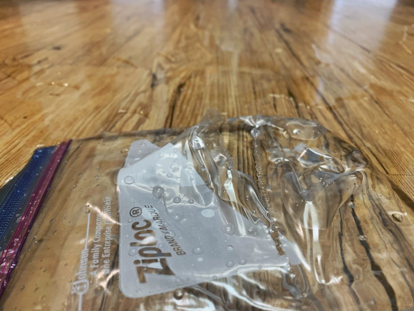 a test within a test, this ziploc freezer bag met its demise being...