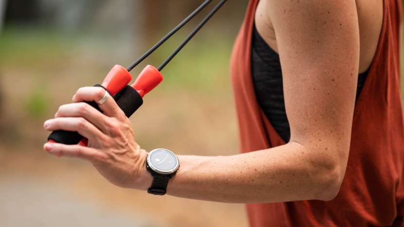 jump rope - the fitness factor handles have a section of plastic for your thumb...