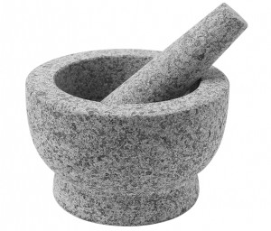 Alpine Cuisine Mortar and Pestle Set - 8 Inch - Unpolished Granite, Sp