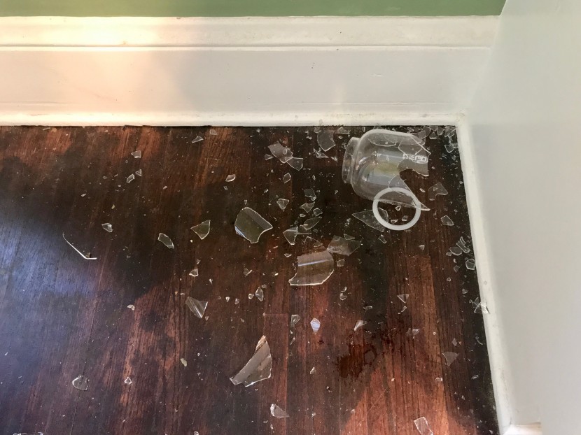 iced tea pitcher - the aftermath of removing a waterlog from between the delove&#039;s glass...