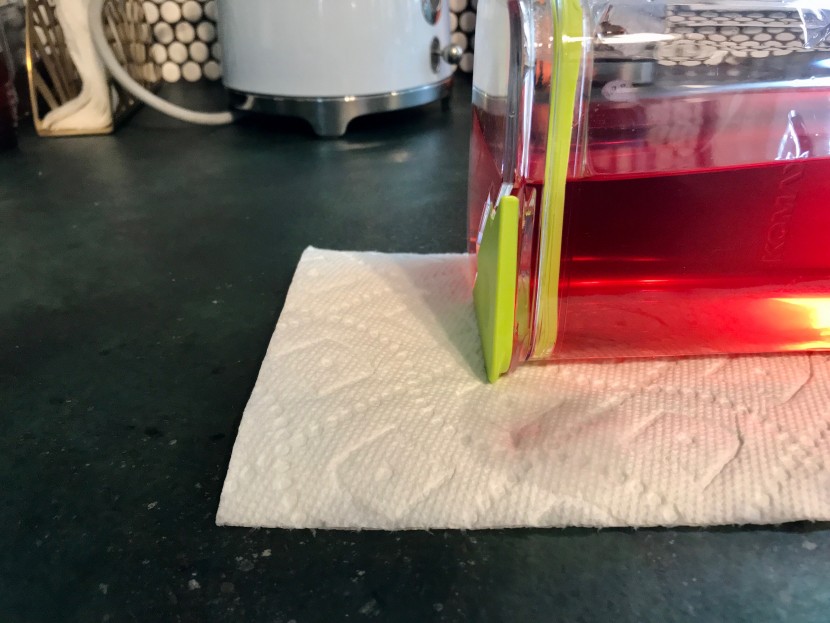 iced tea pitcher - the komax almost lived up to its leakproof claim.