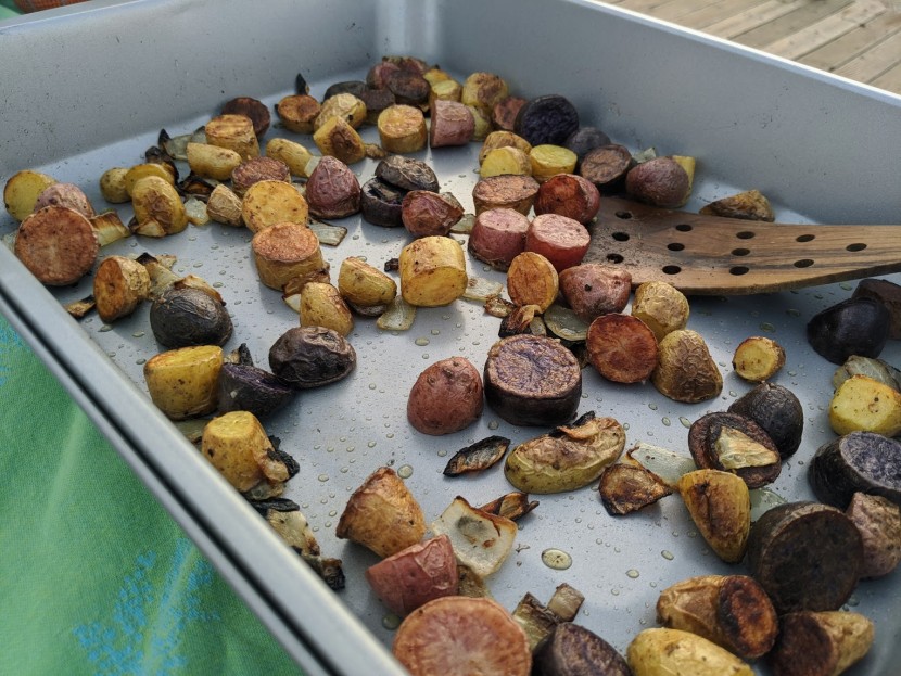 the non-stick coated wilton left our potatoes a little soggy...