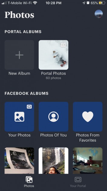 digital picture frame - the interface of the portal app.