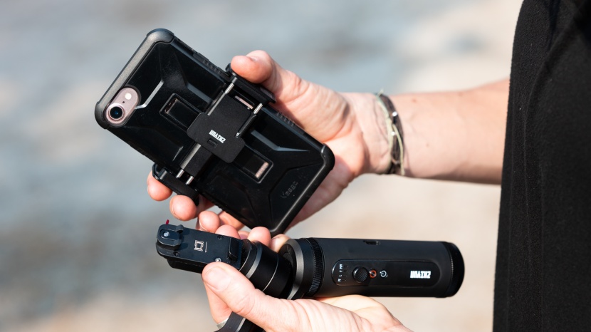 smartphone gimbal - we found gimbals with clips that disconnect, like the zhiyun smooth...