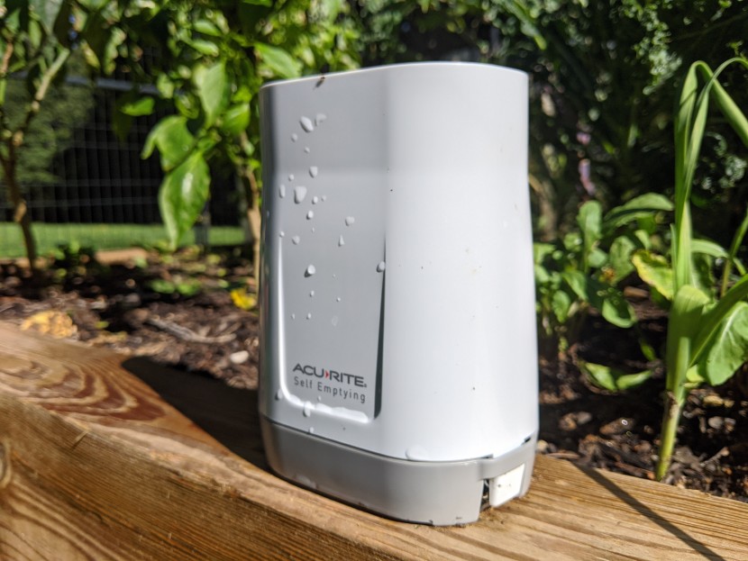 rain gauge - the acurite gauge is easy to secure with two included screws.