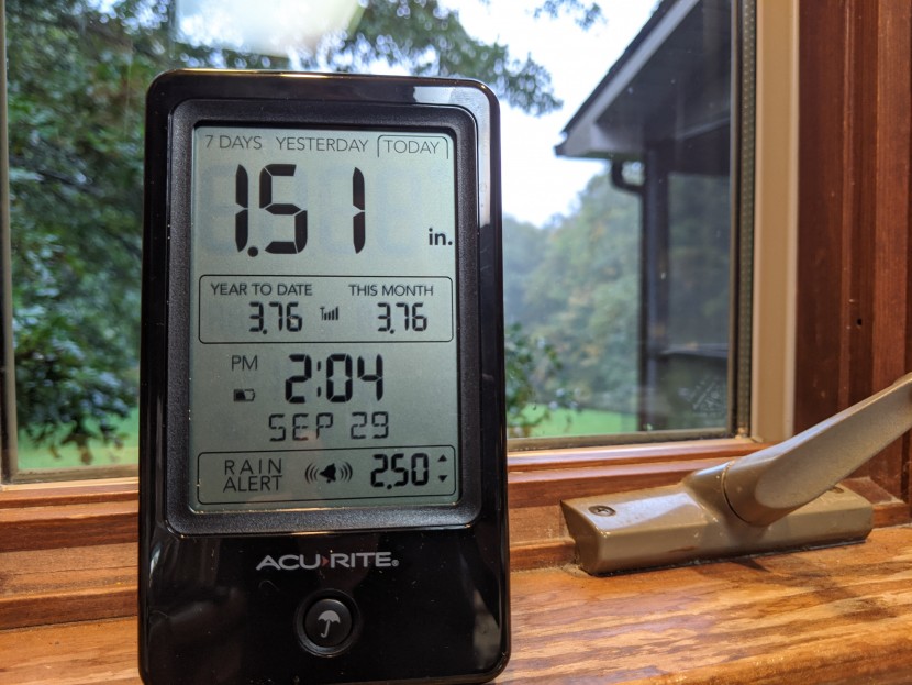 rain gauge - the acurite wireless measures rainfall to one-hundredth of an inch.