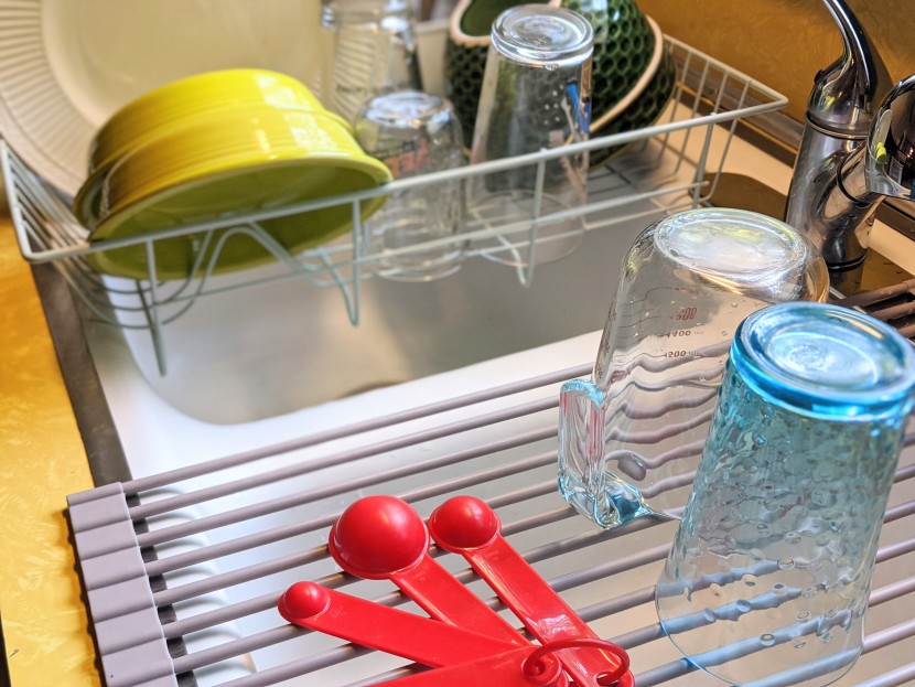 dish rack - we love the option of over the sink racks to free up counter top...