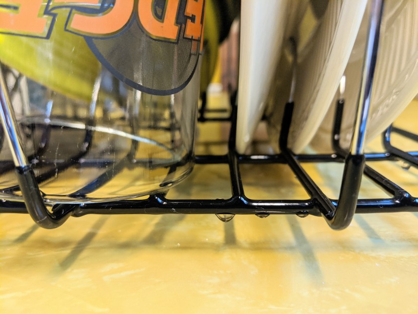 dish rack - the transition from chrome to rubber coated steel provides a solid...