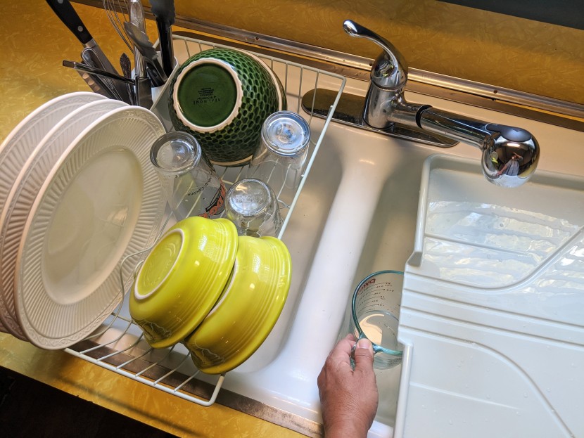 dish rack - the sweet home can be lifted over the sink for direct drainage which...