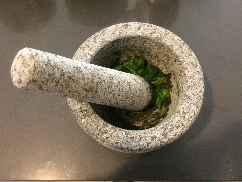 ChefSofi Mortar and Pestle Set - Unpolished Heavy Granite for Enhanced