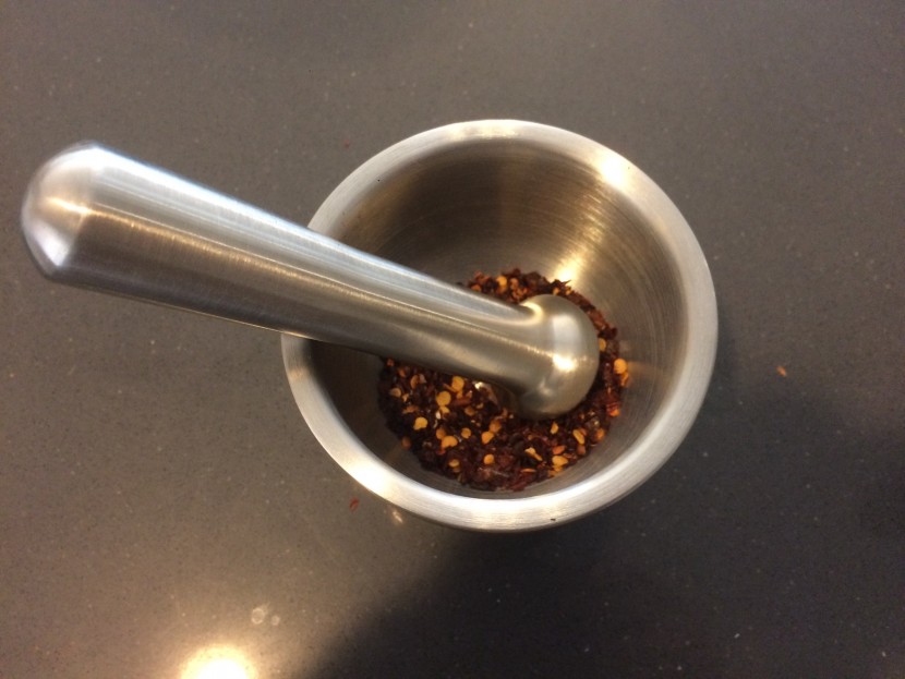 mortar and pestle - the tera stainless steel set is small and portable.