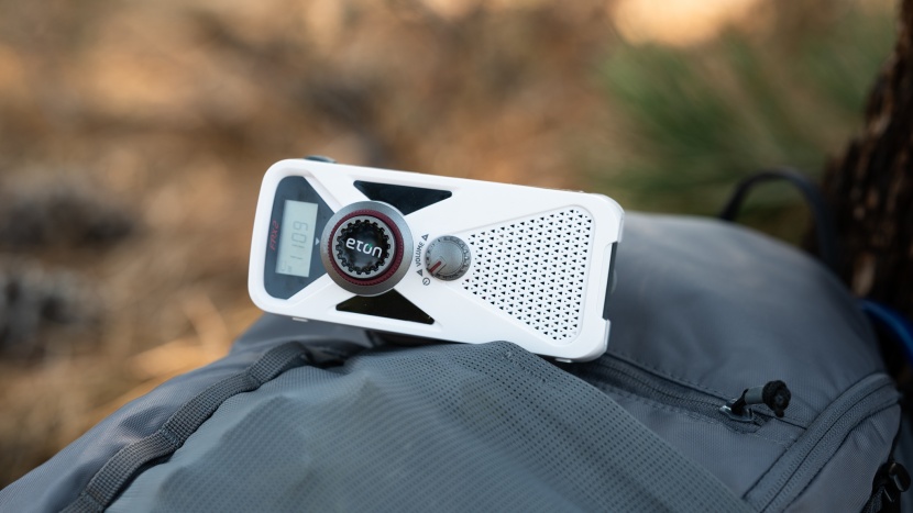 weather radio - the eton hand turbine fits in small places but performs fantastically.