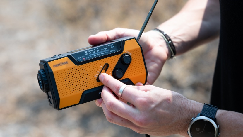 weather radio - the fospower is controlled by simple switches and dials.
