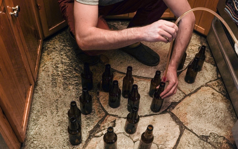 we bottled and capped 19 gallons of beer, which equates to roughly...