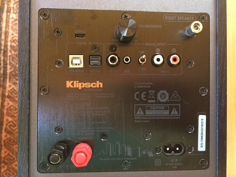 bookshelf speaker - the klipsch r-51pm has the widest range of input and output...