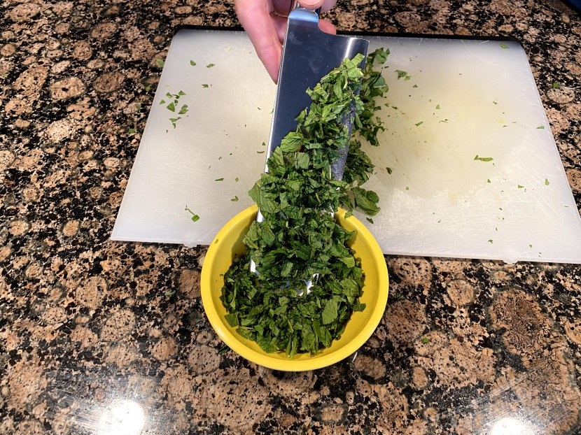 one of the side benefits of the nakiri-style knife is that it can be...