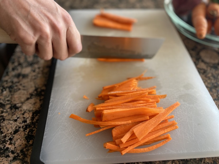 nakiri knife - some knives proved to be more precise with their cuts than others...