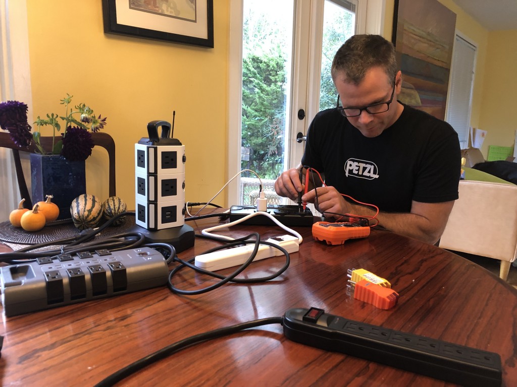 surge protector - lead tester and self-proclaimed tech weenie ian nicholson putting...