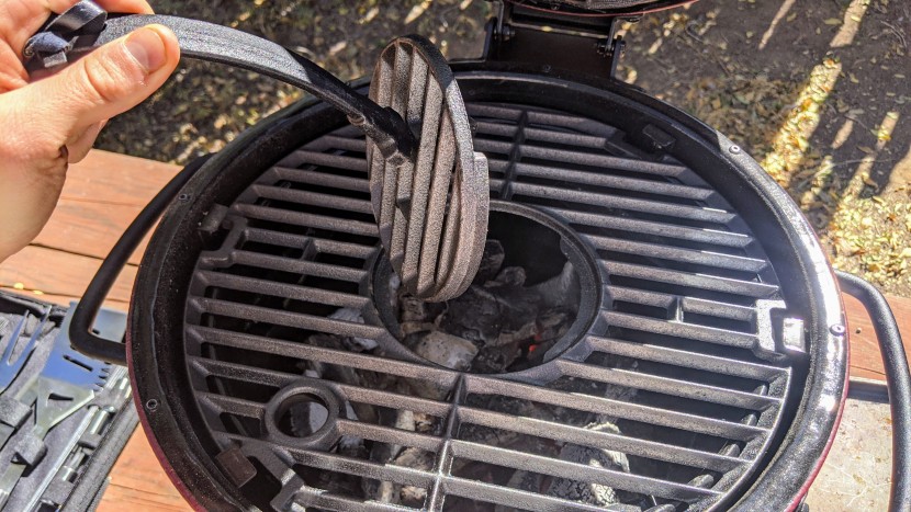 charcoal grill - although the removable center of the char-griller akorn jr. &quot;allows&quot;...