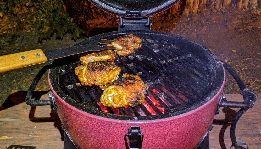 charcoal grill - the char-griller akorn jr. can often fit enough food for dinner, but...