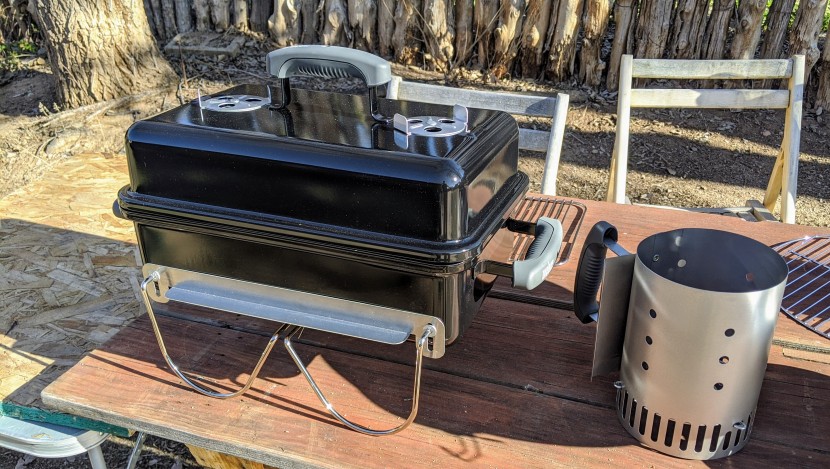 the weber go-anywhere is not only petite, but the legs fold over and...