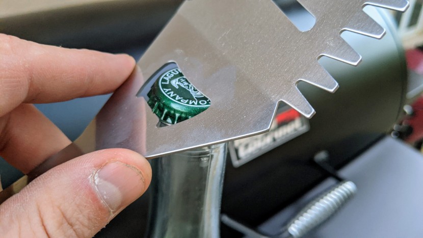 grill tools - a bottle-opener incorporated into the spatula is almost ubiquitous...