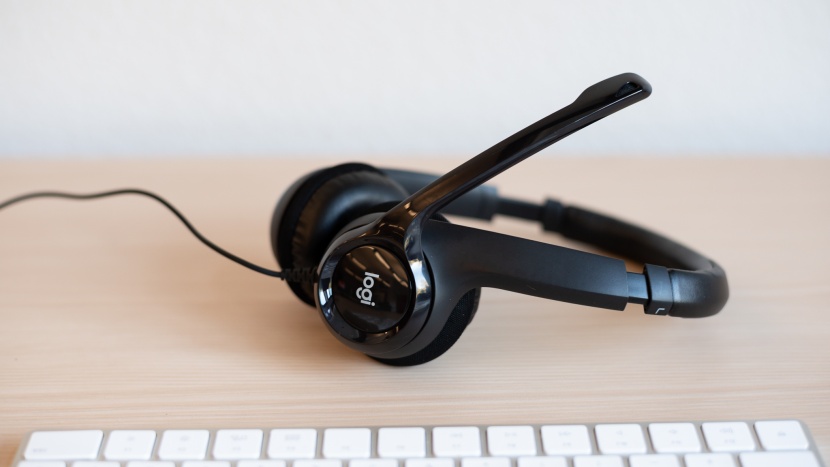 computer headset - the logitech h390 offers top-notch audio quality and folds up for...