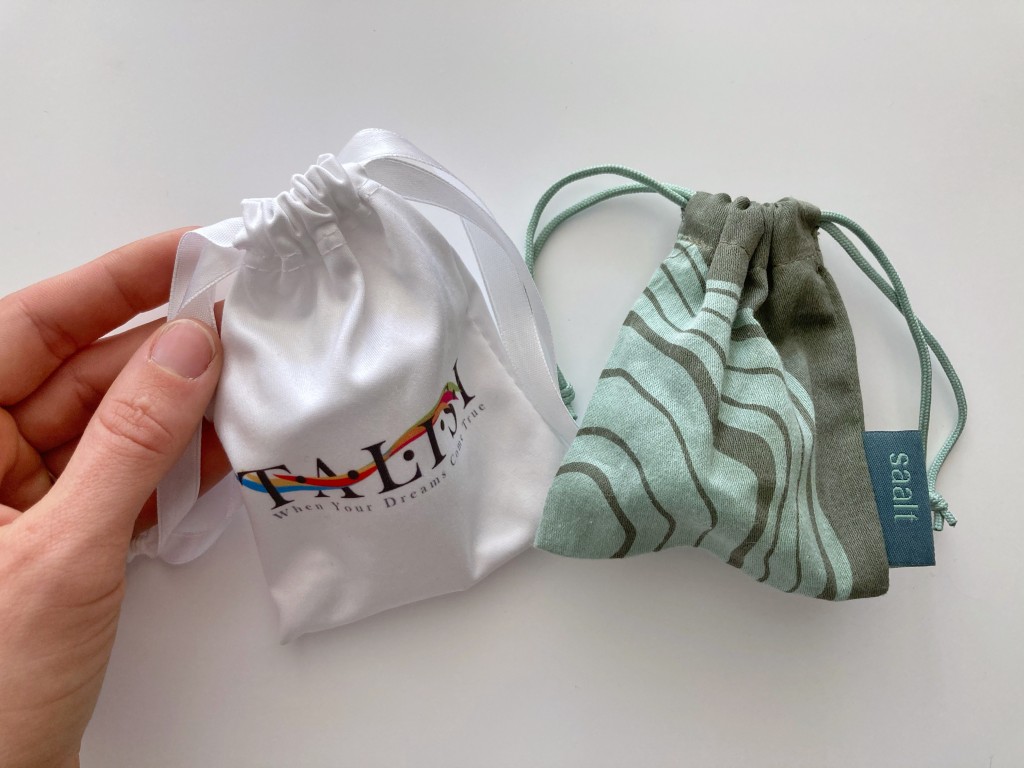 menstrual cup - some cups came with polyester pouches, while others came with higher...