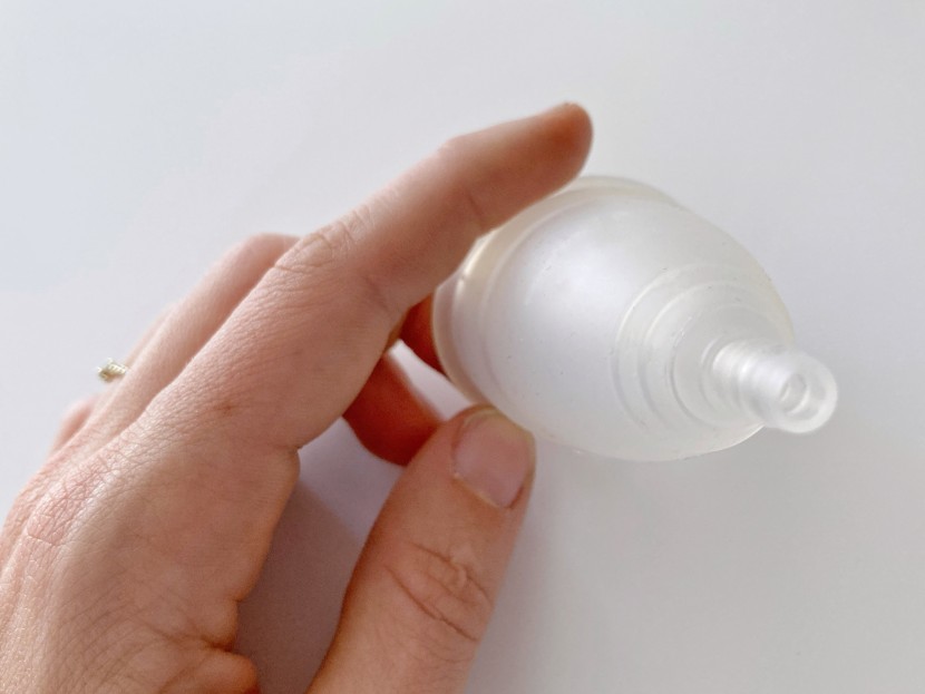 menstrual cup - the diva&#039;s short, ribbed stem is hollow, so it often needs a quick...