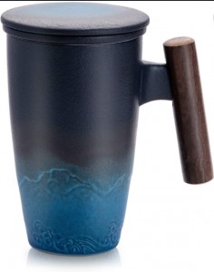 Sweese Porcelain Tea Mug with Infuser and Lid, Turquoise