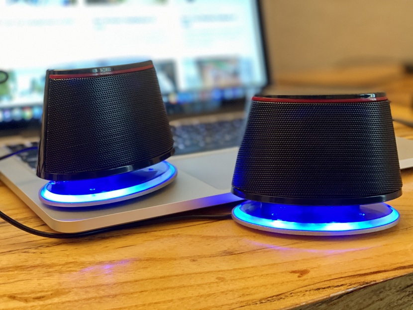 computer speaker - the sanyun sw102 is cheap and sounds ok, but we were annoyed by the...